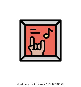 Portrait icon. Simple color with outline vector elements of rock n roll icons for ui and ux, website or mobile application