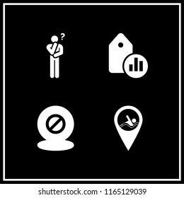 portrait icon. This set with thinking, swimming pool pin, makeup and tag vector icons for mobile and web