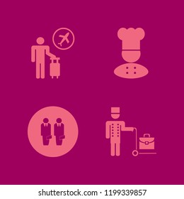 portrait icon. portrait vector icons set businessmen, chef, tourist flying and bellhop