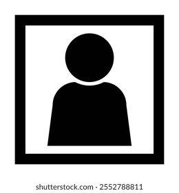 Vector del icono del retrato en el fondo blanco
