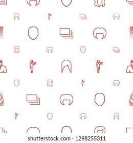 portrait icons pattern seamless white background. Included editable outline burst, woman hairstyle, hairstyle, face, Casino girl, security guy icons. portrait icons for web and mobile.