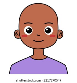 Ilustración de retrato de niño calvo 