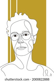portrait illustration of boy with glasses