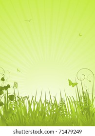 Retrato ilustração de fundo de mola com raios de luz sutis