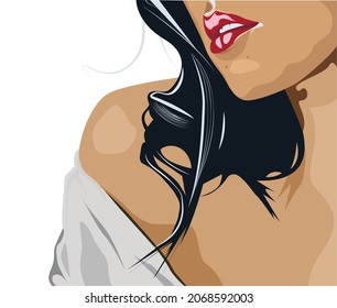 Portrait illustration in two color