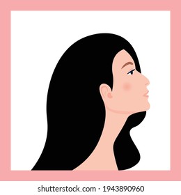 Portrait illustration of woman.Social Media Avatar. Vector Flat Illustration