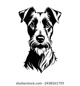Portrait of a Irish Terrier Dog Vector isolated on white background, Dog Silhouettes. svg
