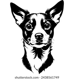 Portrait of a Jack Russell Dog Vector isolated on white background, Dog Silhouettes. svg