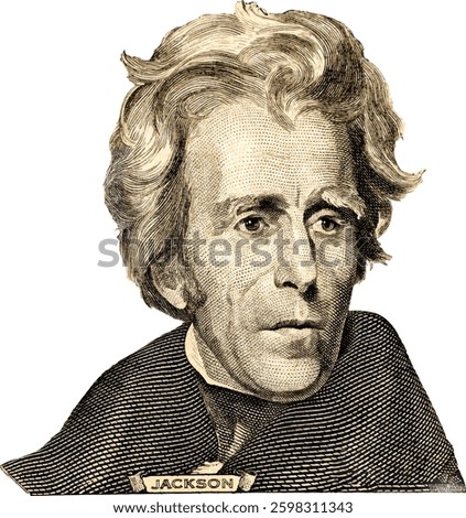 Portrait of jackson from the 20 dollar bill