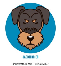 Portrait of Jagdterrier. Style of flat