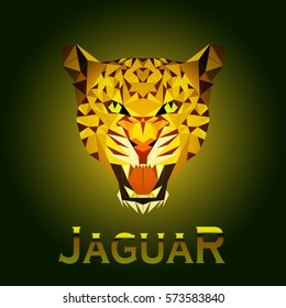 portrait of a jaguar in a triangular style