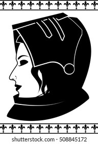 portrait of jeanne d'arc. vector illustration