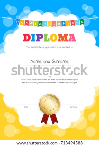 portrait kids diploma certificate
