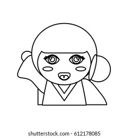 portrait kokeshi doll outline