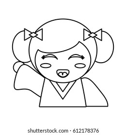 portrait kokeshi doll outline