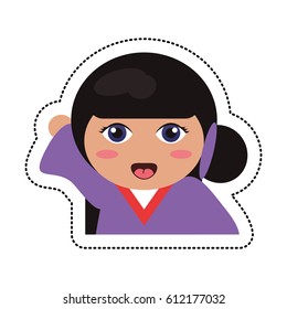portrait kokeshi girl character