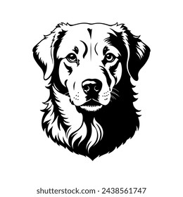 Portrait of a Kuvasz Dog Vector isolated on white background, Dog Silhouettes.