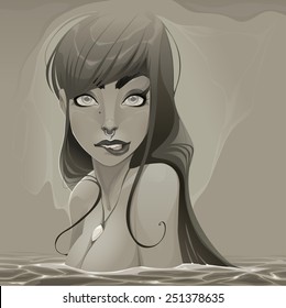 Portrait of a lady. Vector illustration.
