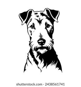 Portrait of a Lakeland Terrier Dog Vector isolated on white background, Dog Silhouettes. svg