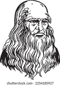 portrait of Leonardo da Vinci.vector