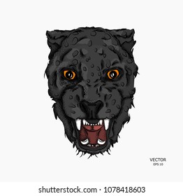 Portrait of a leopard. Can be used for printing on T-shirts, flyers and stuff. Vector illustration