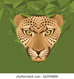 Portrait of a leopard on abstract background vector illustration