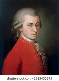 Portrait of Leopold Mozart - vector illustration