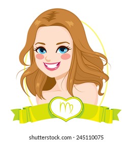 Portrait of light brown haired girl representing Virgo zodiac sign
