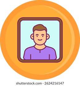 Portrait Line vector Icon Design
