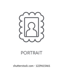 Portrait linear icon. Modern outline Portrait logo concept on white background from Museum collection. Suitable for use on web apps, mobile apps and print media.