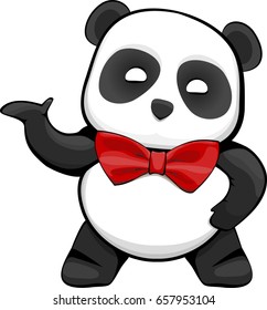Portrait of a little funny panda. Isolated on white background