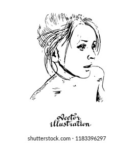 portrait of little girl vector