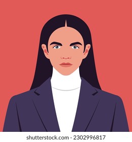 The portrait of long-haired man. The avatar for social media. Queer and LGBTQ+. Vector illustration in flat style.