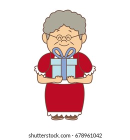 portrait of lovely grandmother old woman happy
