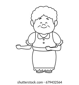 portrait of lovely grandmother old woman happy