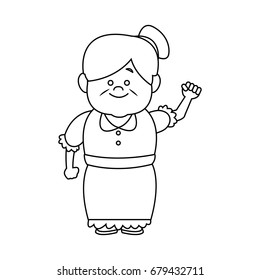 portrait of lovely grandmother old woman happy