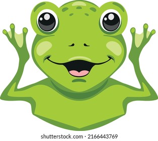 Portrait of a lucky frog. Vector