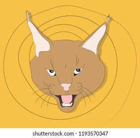 portrait of a lynx on a background, vector