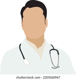 Portrait of male doctor wearing white lab coat, stethoscope standing and looking at camera in clinic hall. Arabian indian therapist, general practitioner headshot. Medicine, heal insurance, healthcare