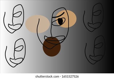 Portrait of a man in an abstract style. Vector illustration of a hand drawn for your contemporary fashion design.