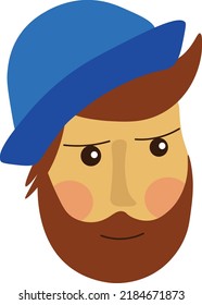 Portrait of a man. Avatar. A man with a beard. Sailor.