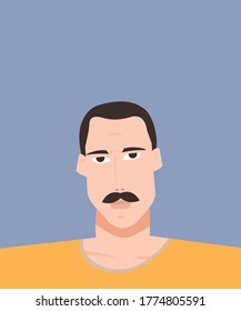 Portrait of a Man.
Avatar. Vector Flat Illustration.