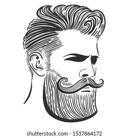 Portrait of a man with a beard and haircut