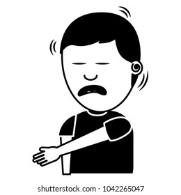 portrait man bored by a joke discharge electric