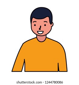 portrait man character on white background