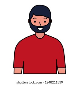 portrait man character on white background