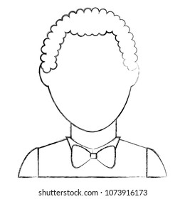 portrait man character wearing bow tie