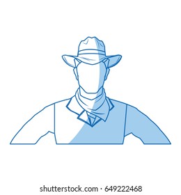 portrait man in cowboy hat. sketch