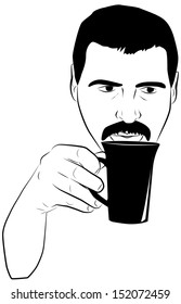 Portrait of a man with a cup in hand