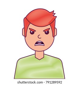 portrait man face angry expression cartoon